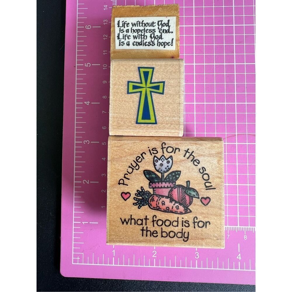 Stamps Wood Lot of 4 Religious